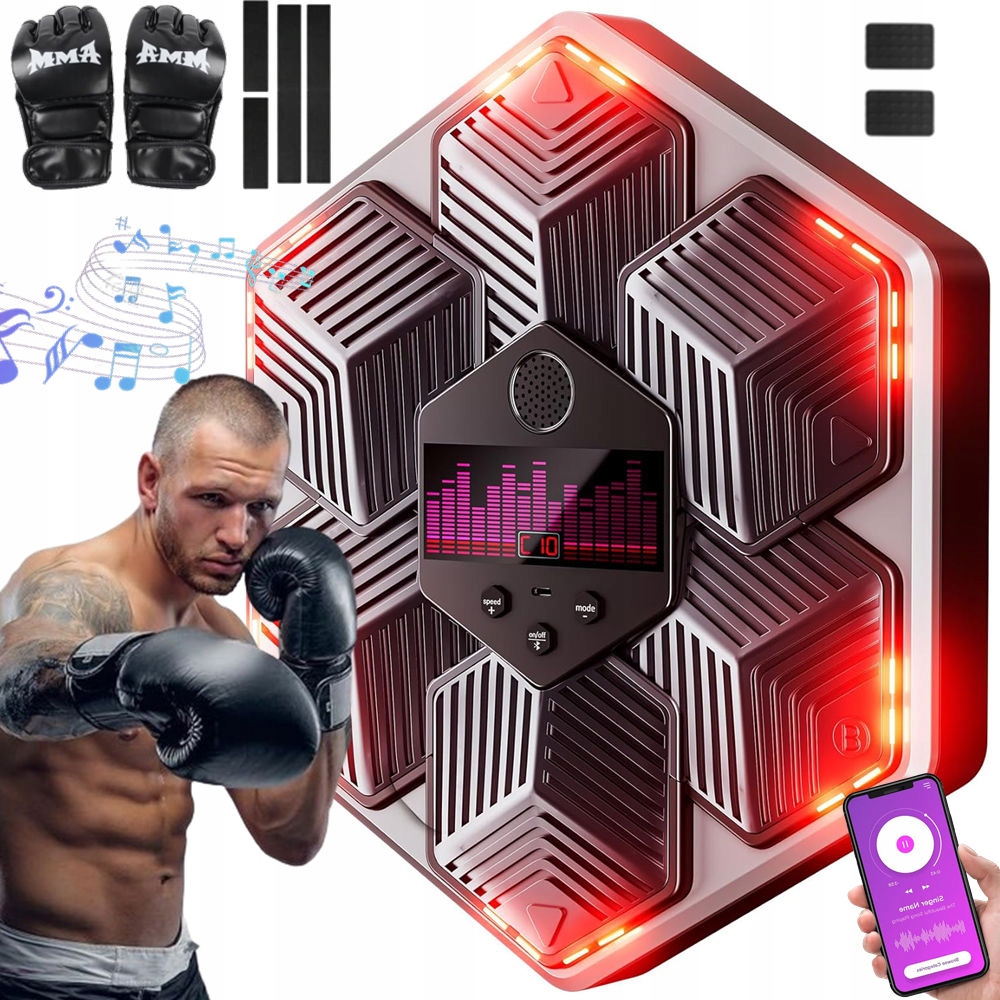 Elektroniczna Tarcza Bokserska Ściana Bluetooth Led 16 Prędkości 14 Tryby