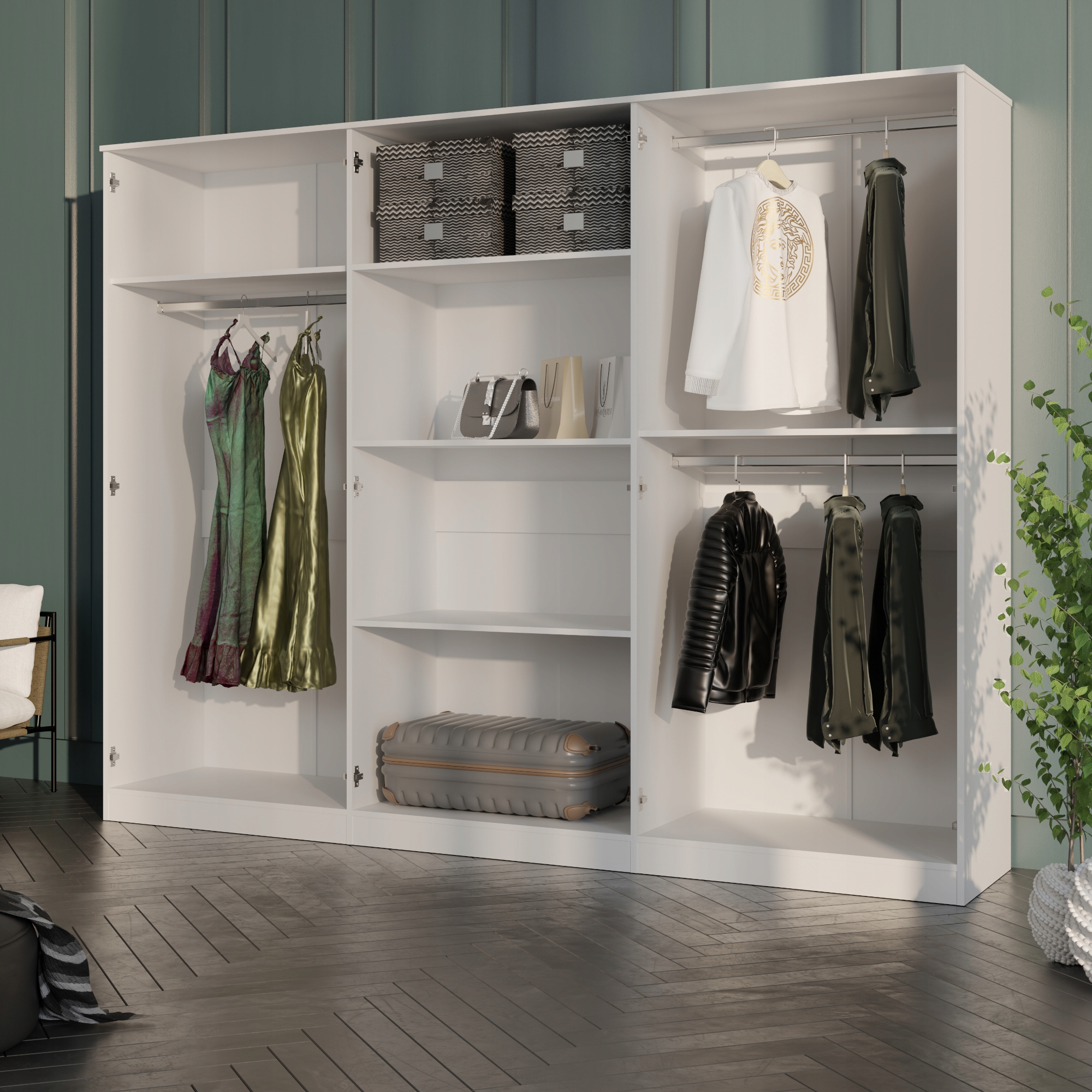 Szafa uchylna z lustrem Monza 6D 240 Biała