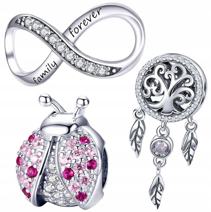 

Zawieszka Charms Zestaw 3szt Łapacz Snów Biedronka