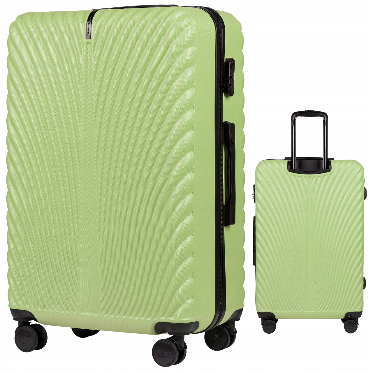 Velký skořepinový kufr Wings Pistáciová zavazadla z Abs 4 kolečka, kódový zámek