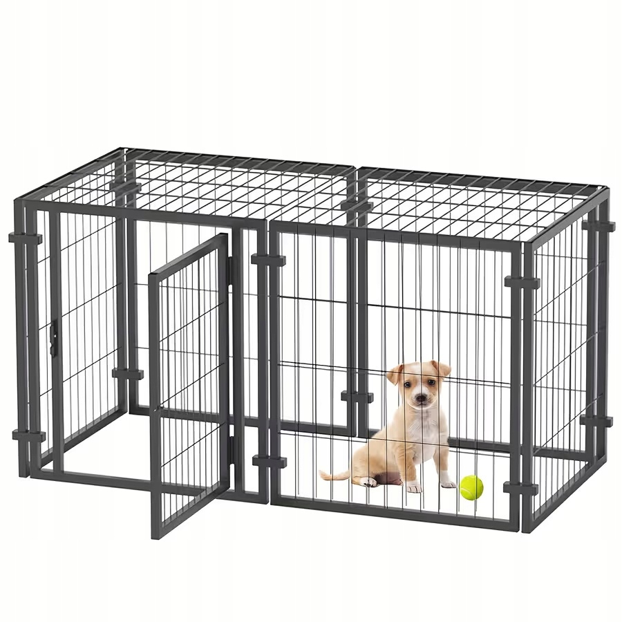 Kojec Klatka dla Psa Królika Kota Szczeniąt Domu Modułowy Metalowy Wybieg