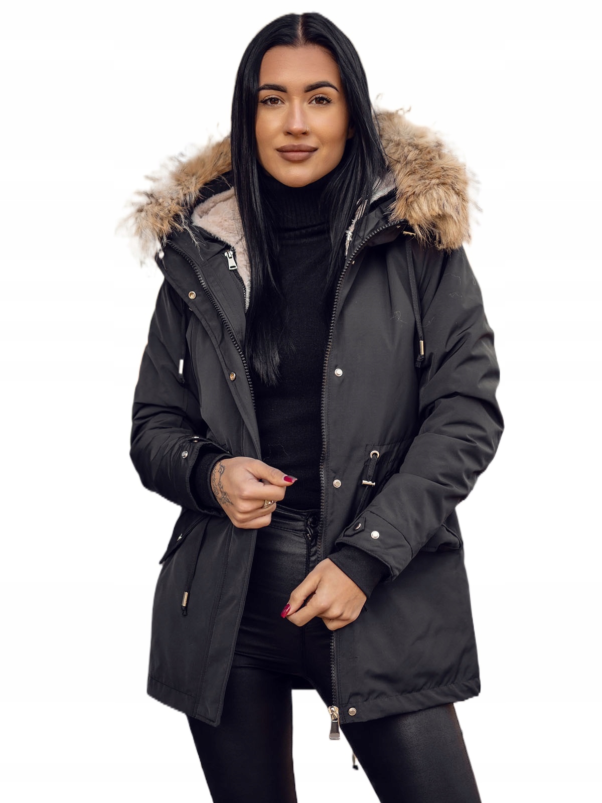 Zimní Bunda Parka S Kapucí 2v1 Černá 16M9199 Denley_xl