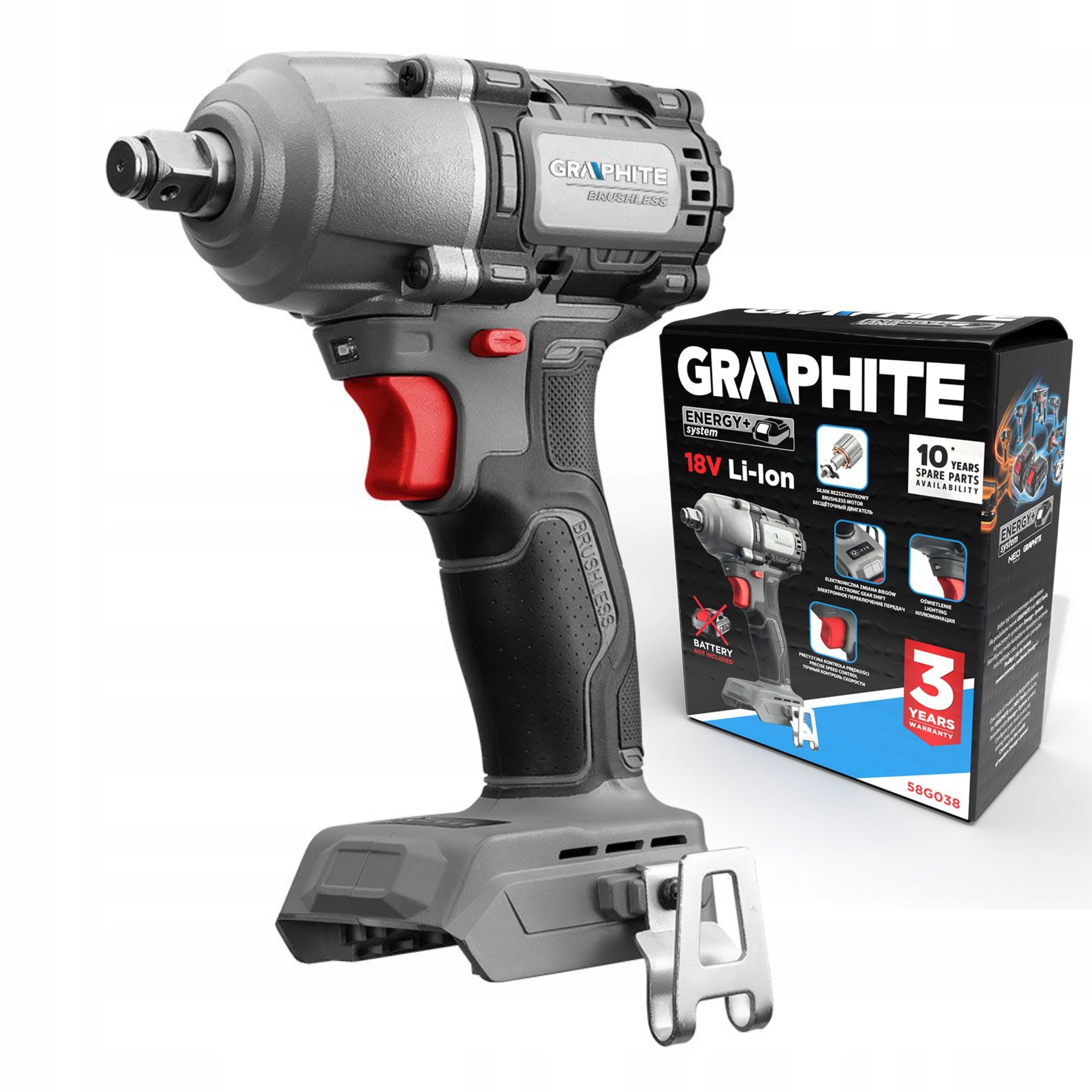 Graphite Rázový Uťahovák Akumulátorový 18V Bezkartáčový 450Nm 58G038