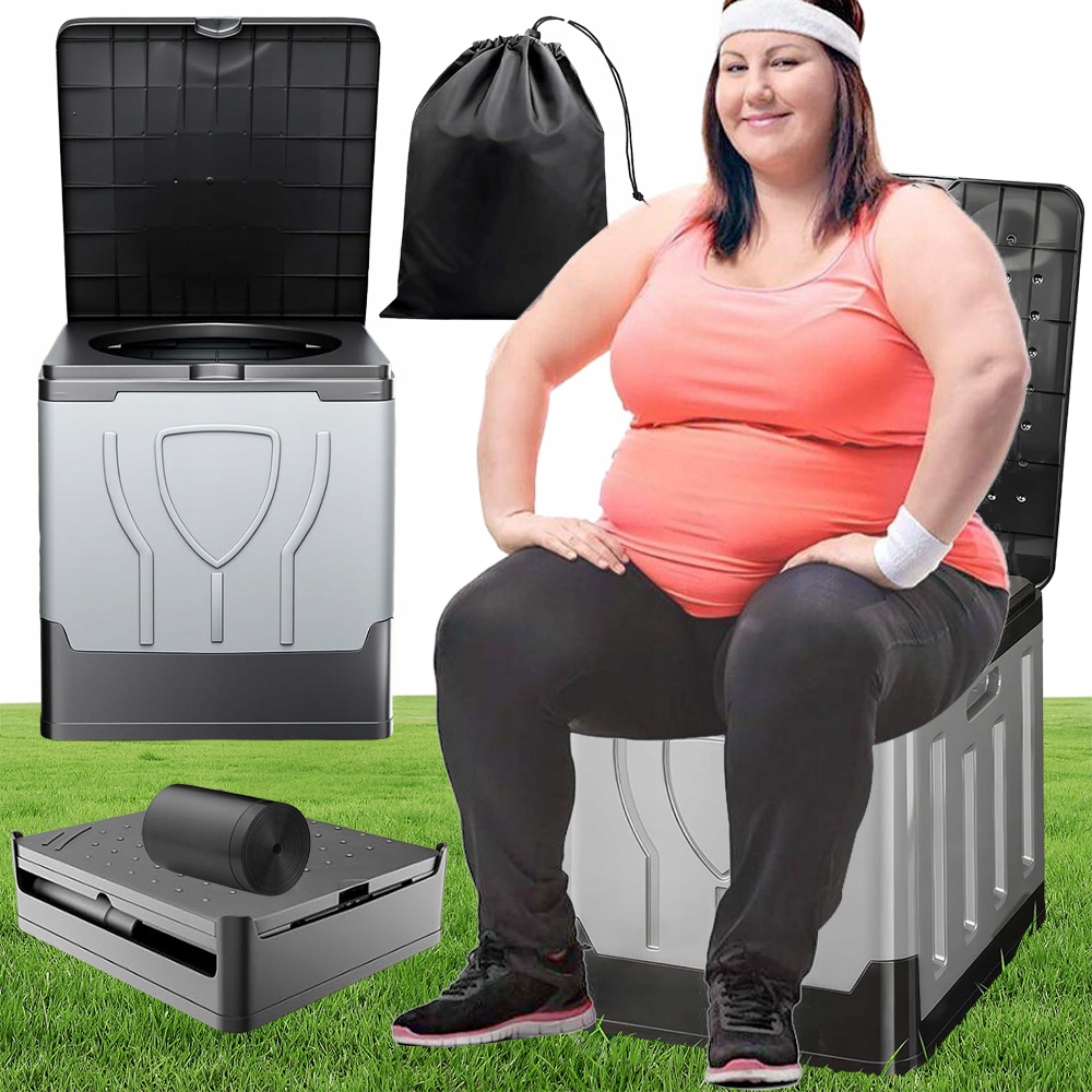 Przenośna Toaleta Turystyczna Składana Wc Mobilna Wc Do Namiotu Szary 150KG
