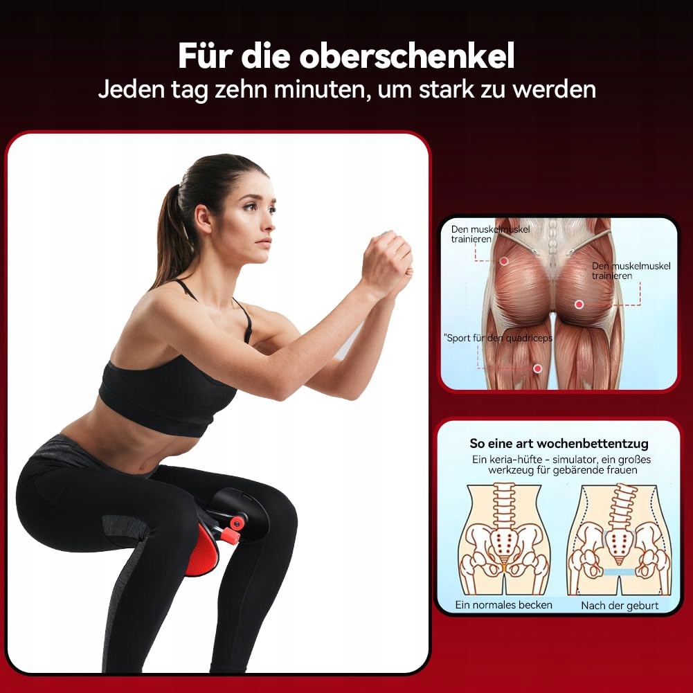 AOHCAE Trener Uda 3w1 Sprzęt Fitness Do Ćwiczeń Nóg i Ramion Czerwony — miniatura 5