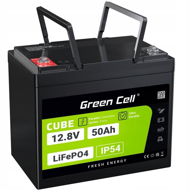 Green Cell Akumulátor LIFEPO4 Cube 50AH 12V/12.8V