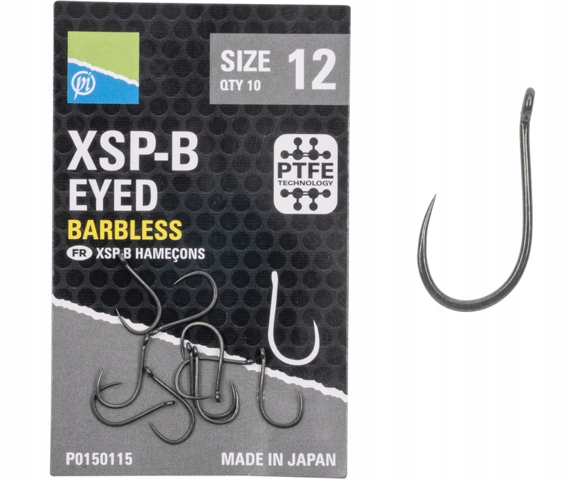 Preston Haczyki z oczkiem bezzadziorowe Xsp-b Eyed Barbless Rozmiar 12