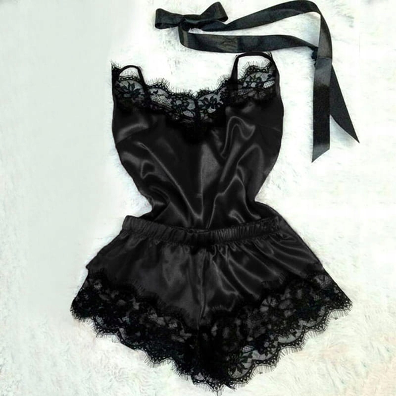 KOMPLET KORONKOWA KOSZULKA NOCNA PIŻAMKA CZARNA MARIBEL Marka SNM