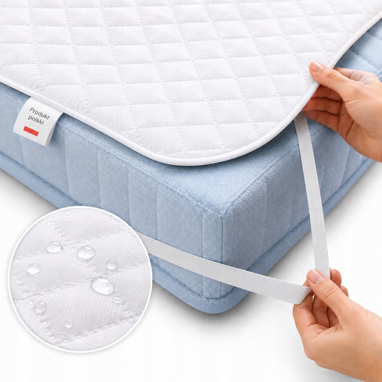 Wodoodporny Ochraniacz na Materac 220x200 Pikowany Polski z Gumkami
