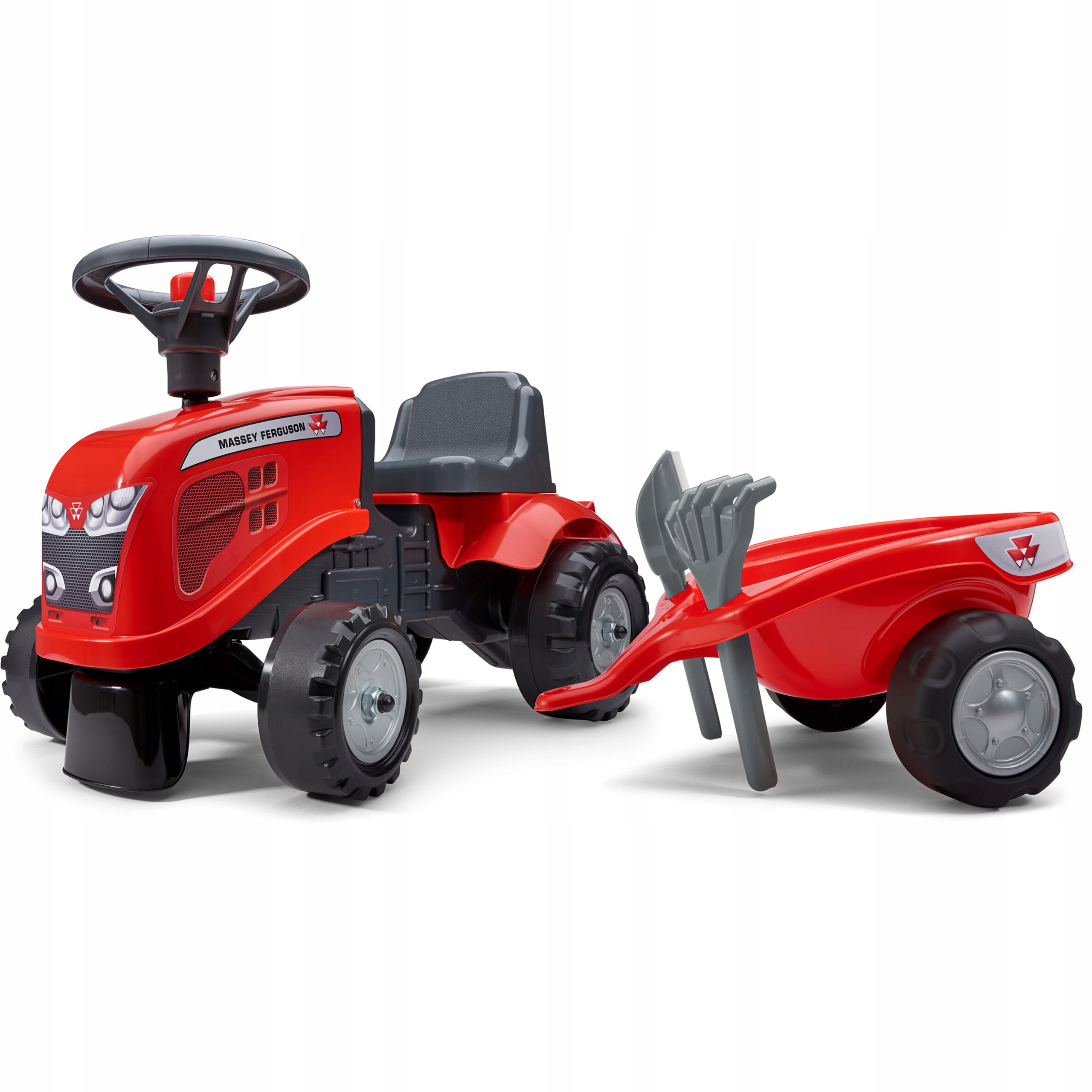 Traktorek Baby Massey Ferguson Czerwony z Przyczepką akc. od 1-3 lat Falk