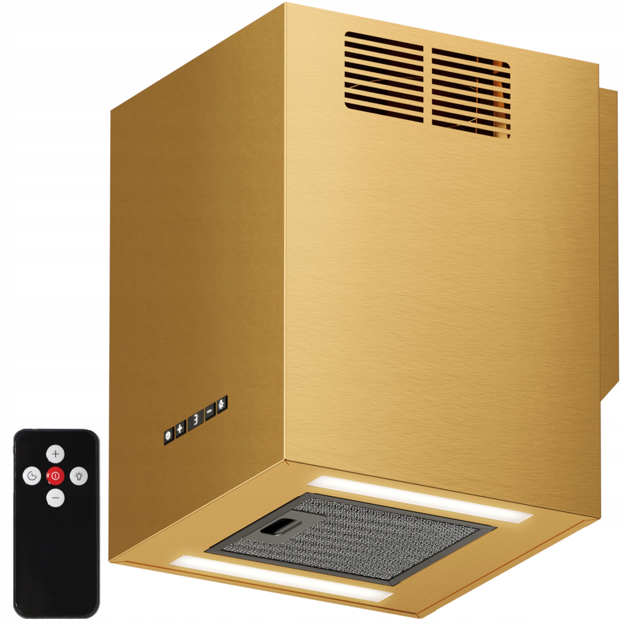 Okap kuchenny przyścienny do zabudowy 30cm Maan Ponza Mini Złoty Połysk Led