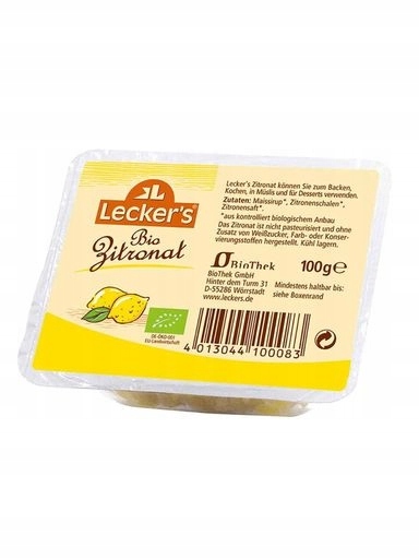 5x Lecker`s Kandovaná citronová kůra Bio 100 g