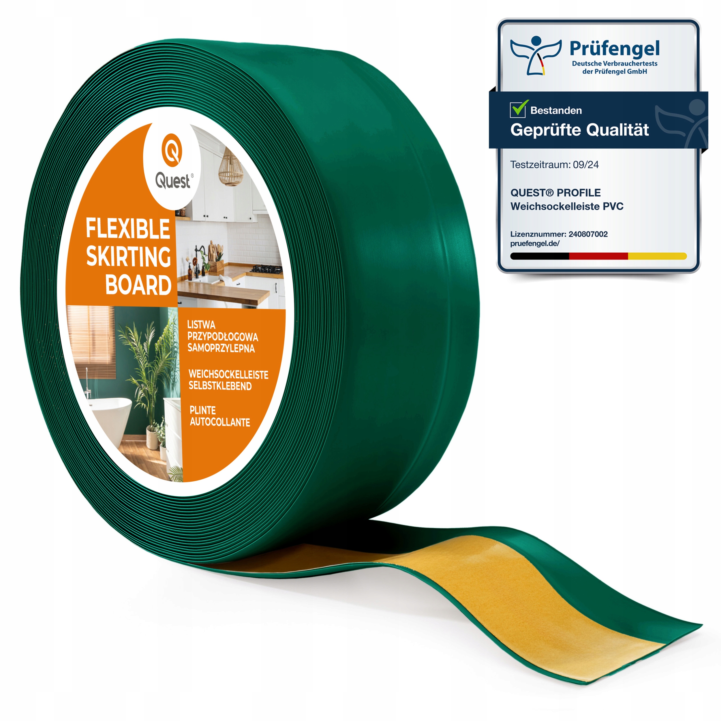 Podlahová lišta samolepicí Pvc 50x20mm zelená 20 m I flexibilní