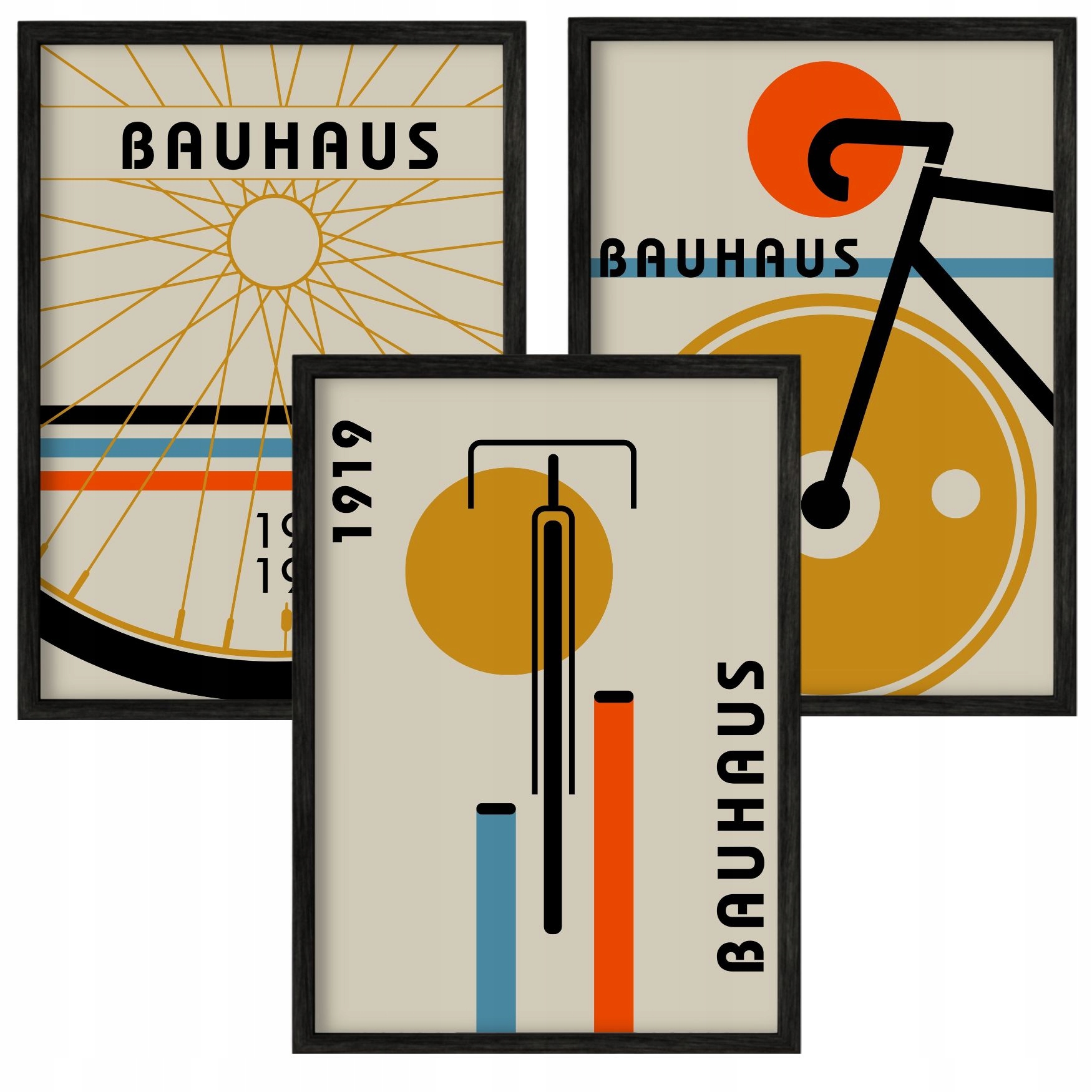 3 x Plakát Foto Obraz 60x90 S Kolem Kolo Bauhaus Kolář Dárek 90x60