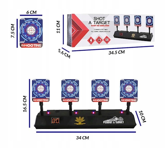 X-Shot Insanity Mad Mega Barrel 36609 + Elektronicza Tarcza 4 cele