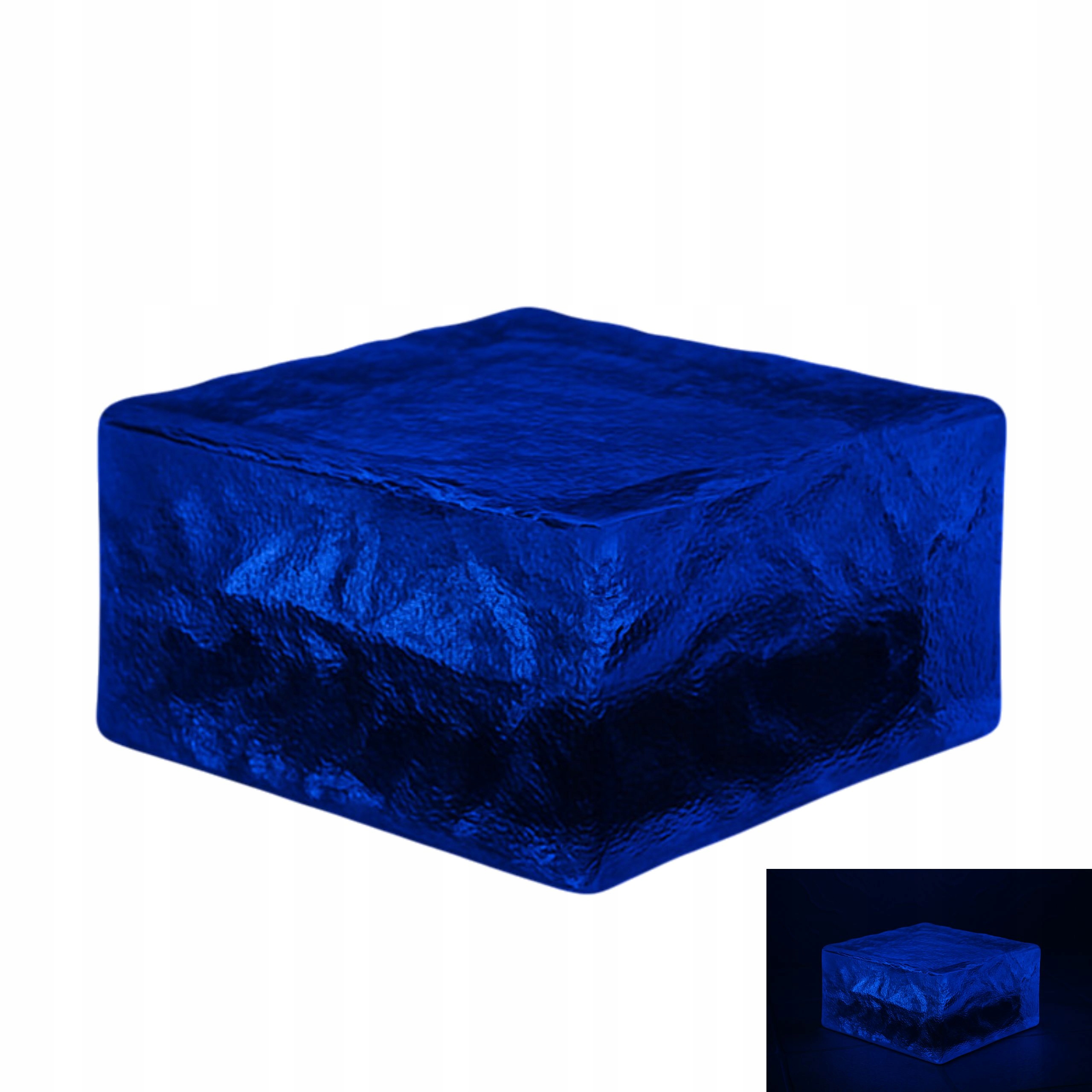 Led nájazdová záhradná lampa 4 kusy Solárna sklenená ľadová kocka Modrá