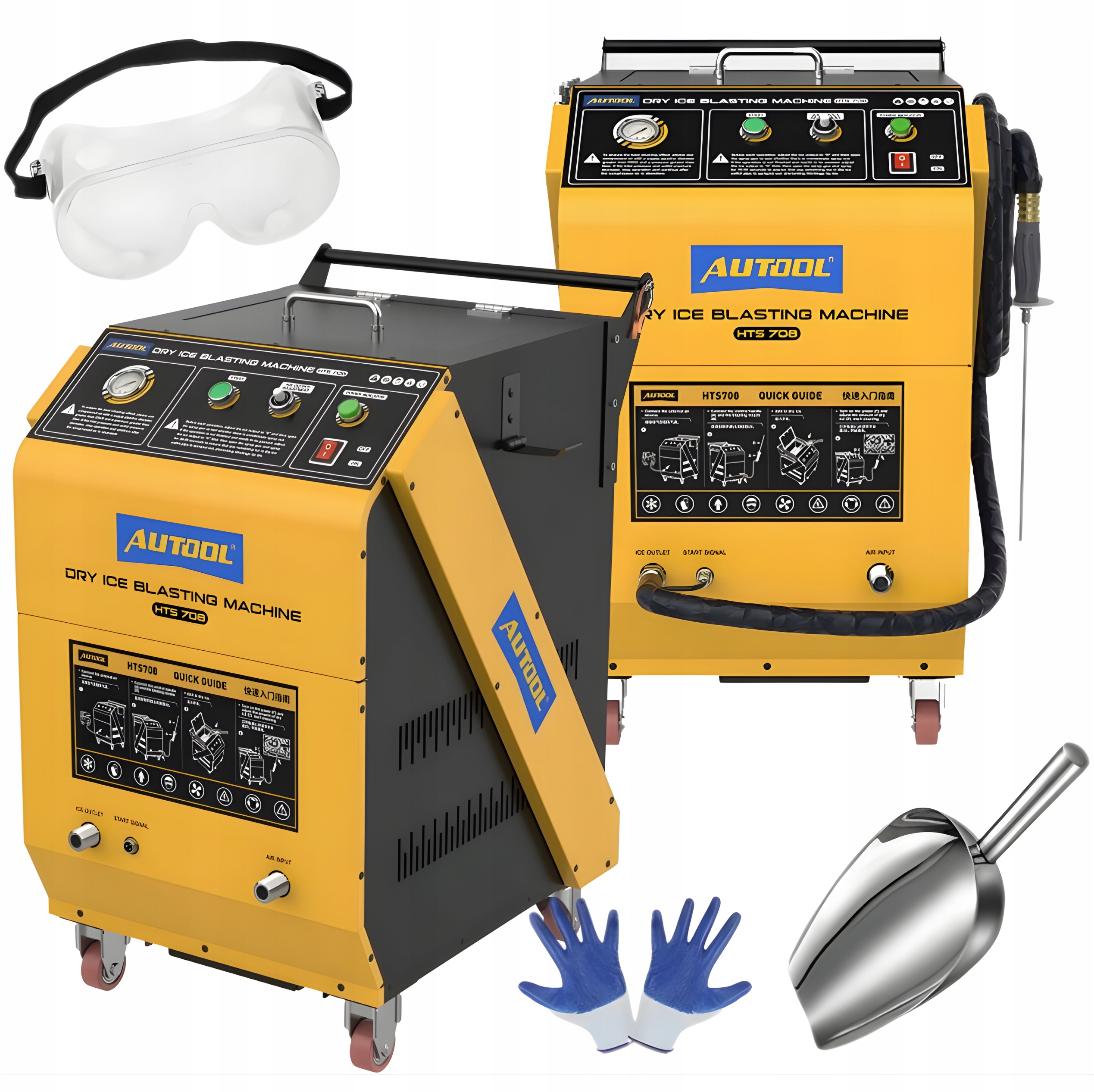 Autool HTS708 Stroj na čištění bloku Motor Suchý Led Ledem 7,5 kg Poj