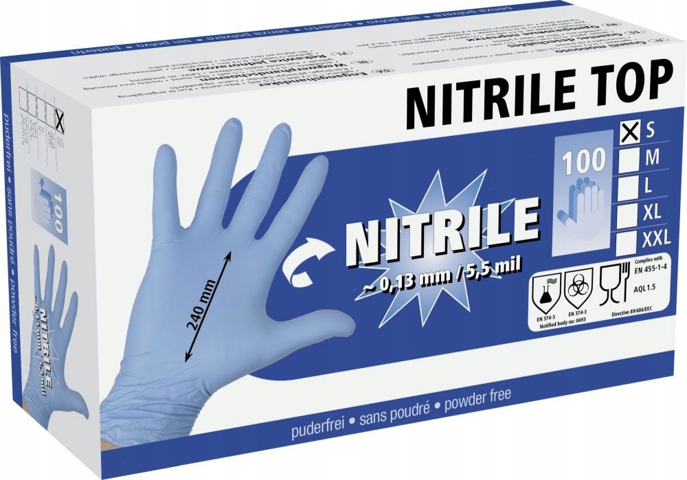 

Rękawice Nitrile Top, roz. M, 100 szt., Kerbl
