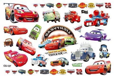 

Tatuaż zmywalny naklejka Cars Auto zygzak złomek