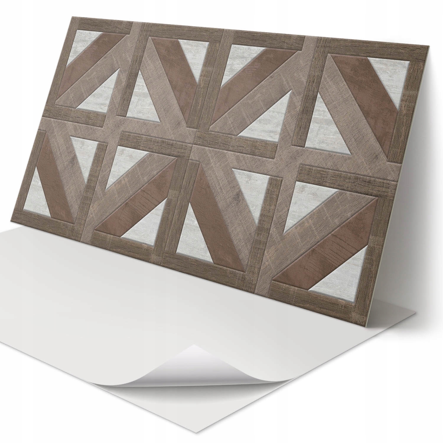 Vinylová Nástěnná Dekorace pro kancelář Geometrie dřeva a betonu 100 x 50 cm