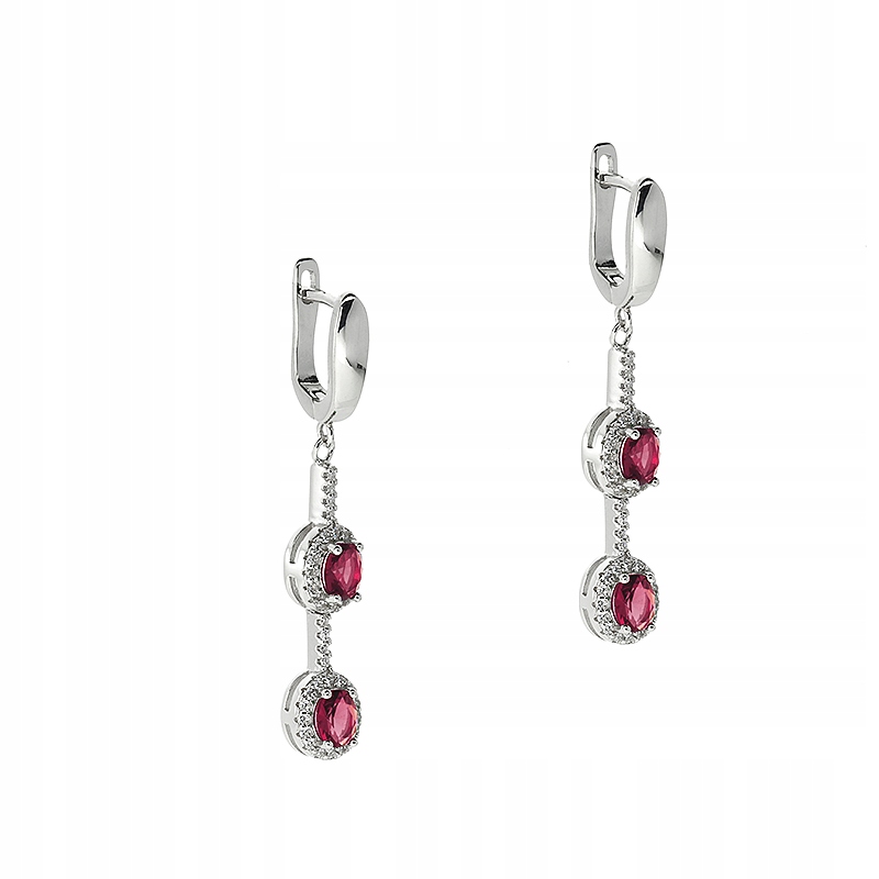 Stříbrné rhodiované náušnice Ag 925 s zirkony KOL1090921P