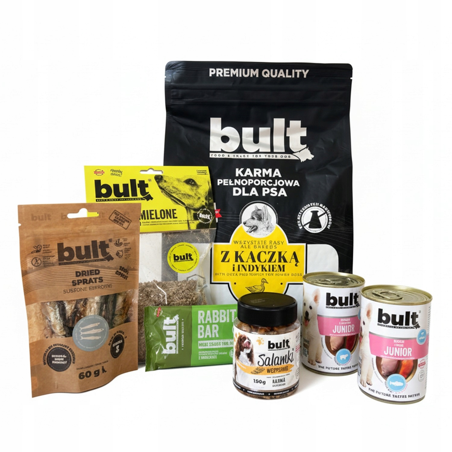 Levně Krmivo Mokré Pro Štěně Bult Junior Krmivo Suché Pochoutky Sada MIX