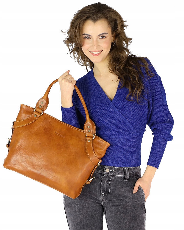 Torebka damska SKÓRZANA kuferek A4 Marco Mazzini