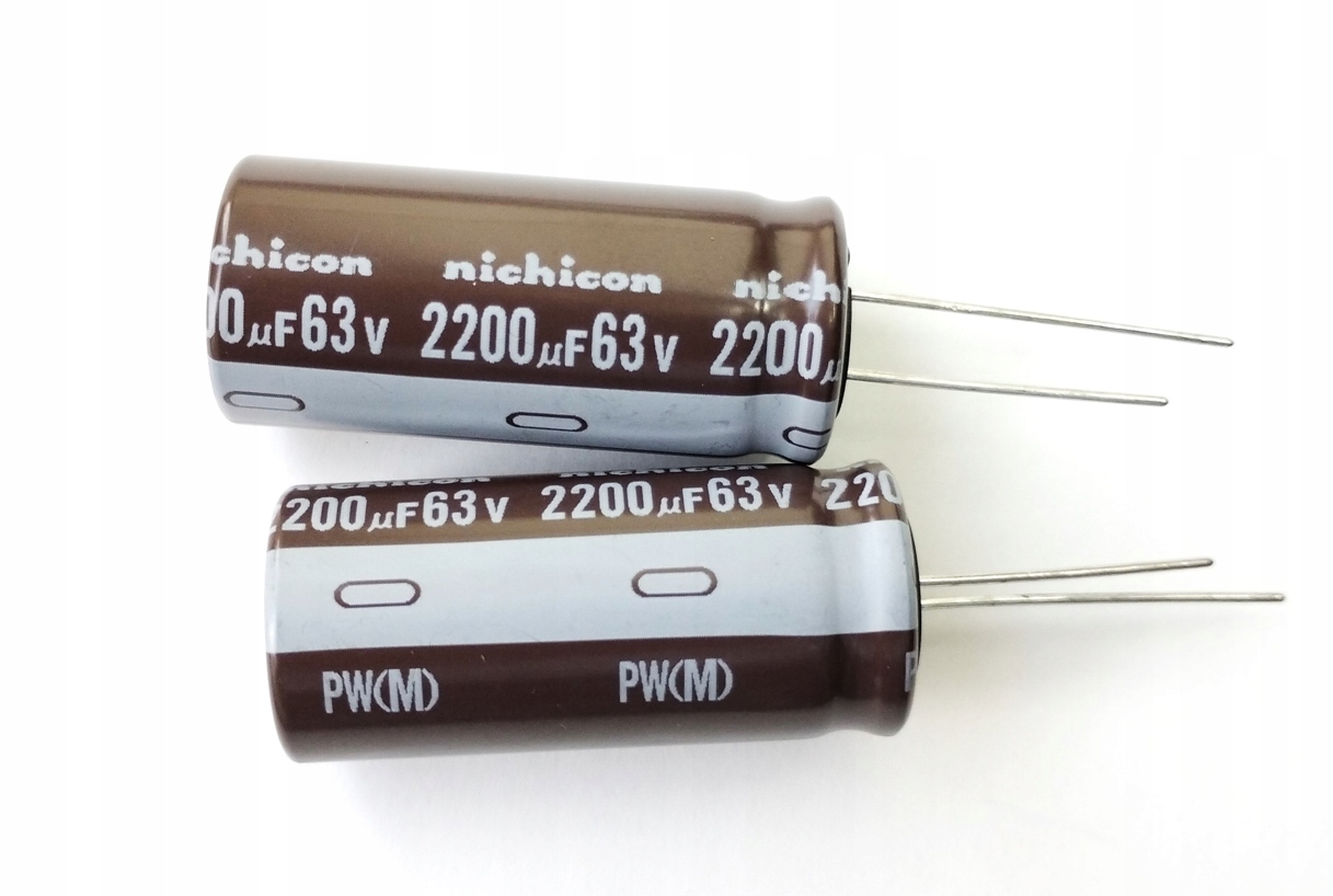 [2szt] Kondensator Nichicon Pw 2200uF 63V Ø18x40mm niska impedancja 28mR