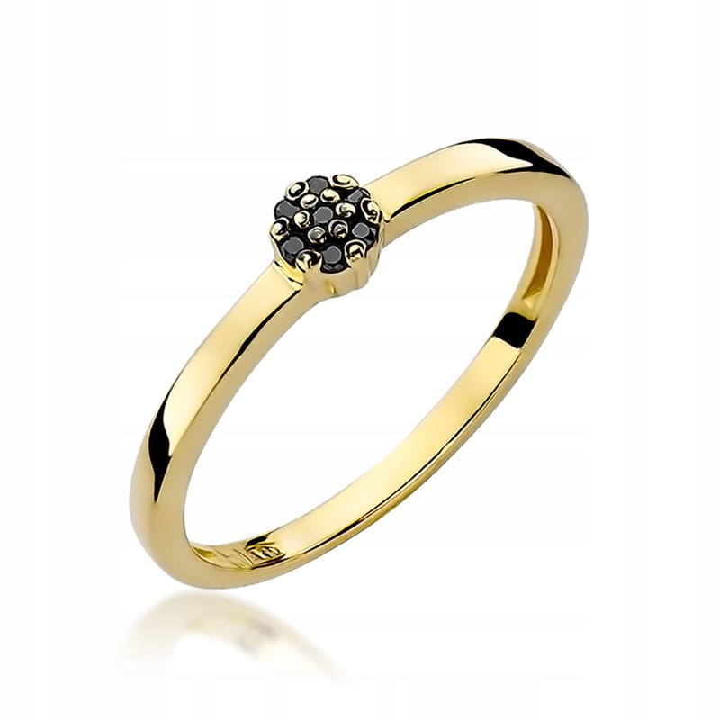 Zlatý prstýnek 585 s černými diamanty 0.035 ct pro zásnuby a šperky