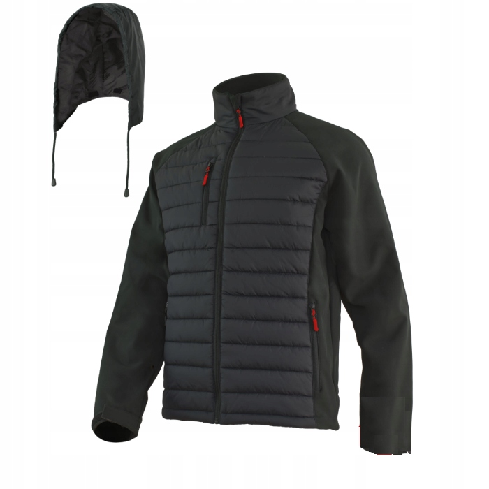 Hybridní ochranná pracovní bunda černá Softshell/Ripstop HYBRIDsoft, velikost M