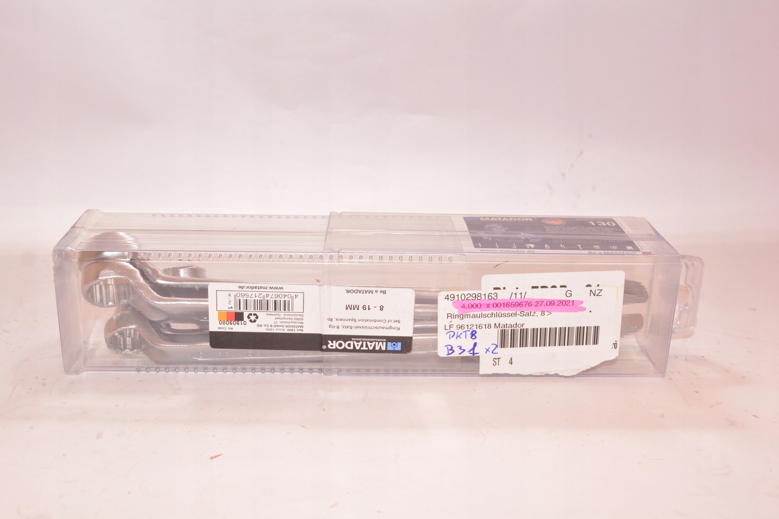 Zestaw kluczy plasko oczkowych Matador 8 19 mm Producent code 01909080