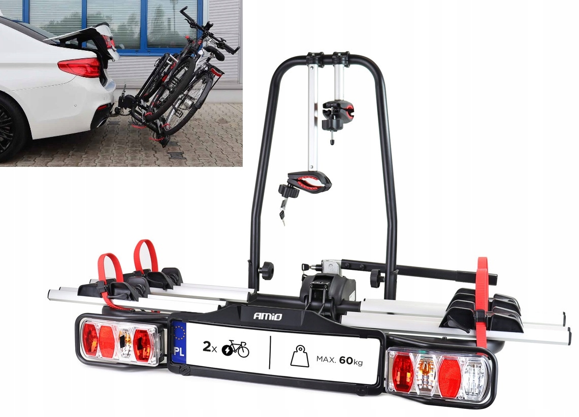 BAGAŻNIK NA HAK AUTA DO TRANSPORTU PRZEWOZU 2 ROWERÓW ELEKTRYCZNYCH E-BIKE Typ uchwytu platforma