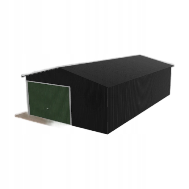 Plechová garáž 5x8.5 m jednopolohová, dvouspádová, černá