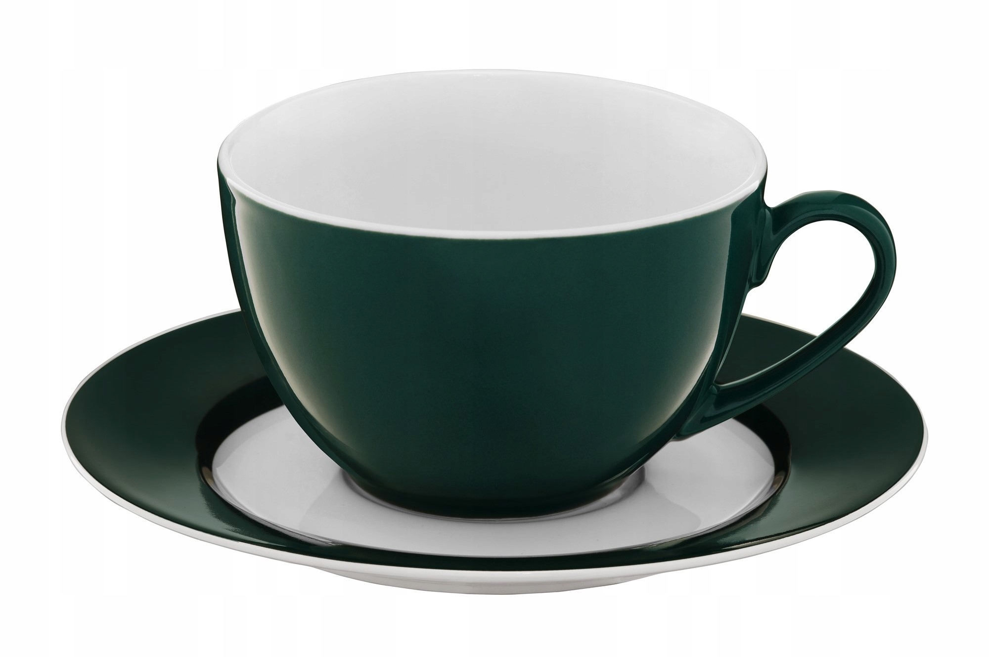 Serwis herbaciano-kawowy Ambition AURA GREEN 12szt 6xfiliżanka +6xtalerzyk Marka Ambition