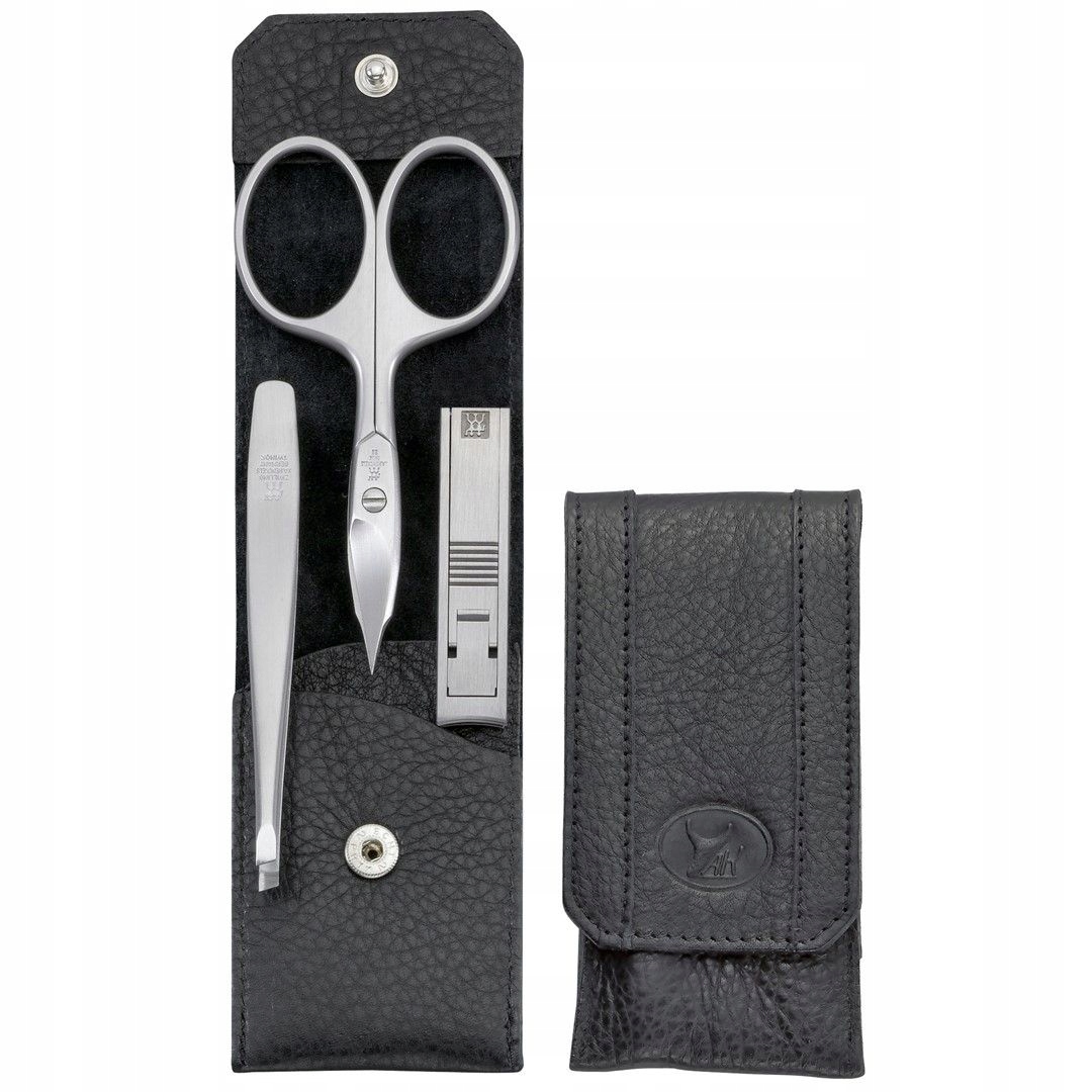 Sada na manikúru 3 ks pouzdro černá kůže Zwilling Twinox cestovní