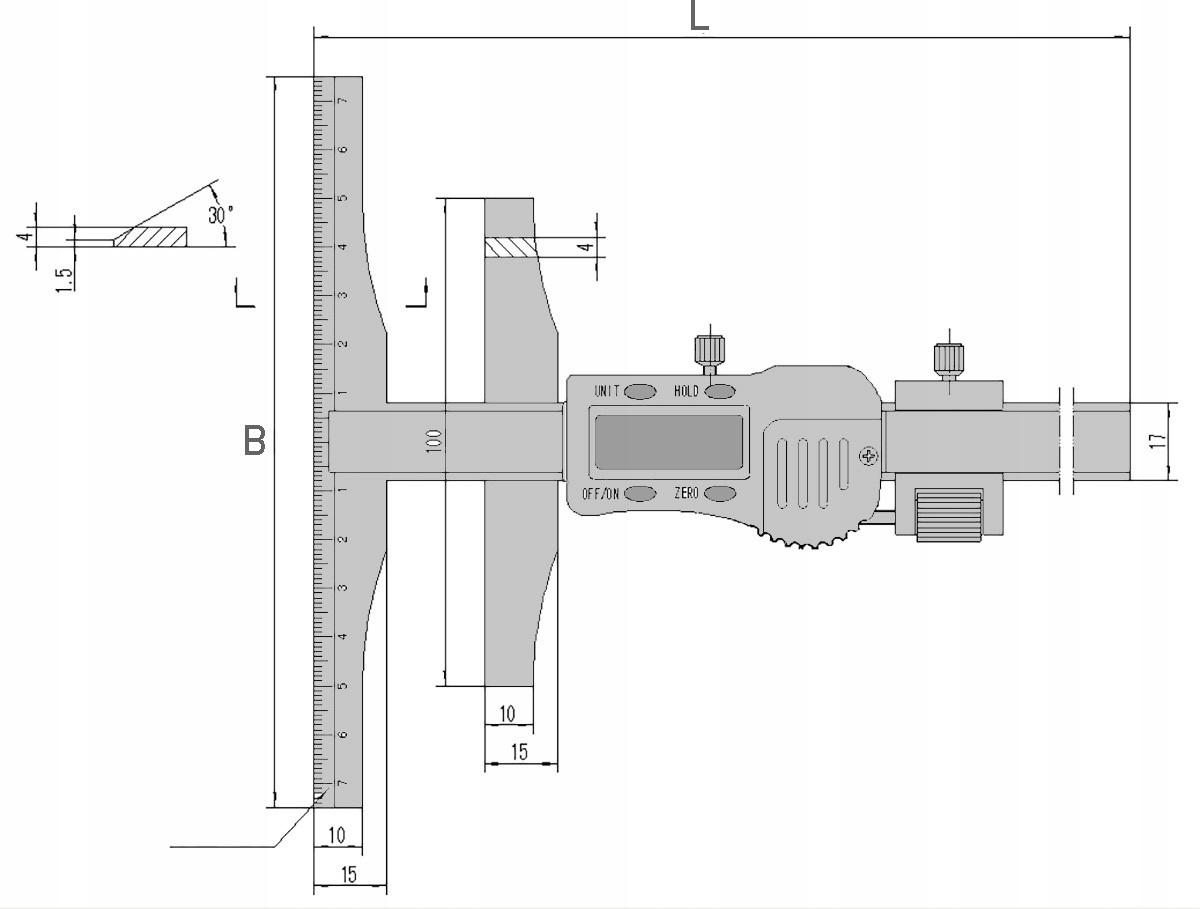 SUWMIARKA ELEKTRONICZNA TRASERSKA T-FORM 300 mm Rodzaj elektroniczna