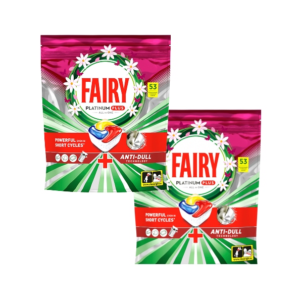 Kapsułki do zmywarki Fairy Platinum Plus All in One cytrynowe 2x53 szt.