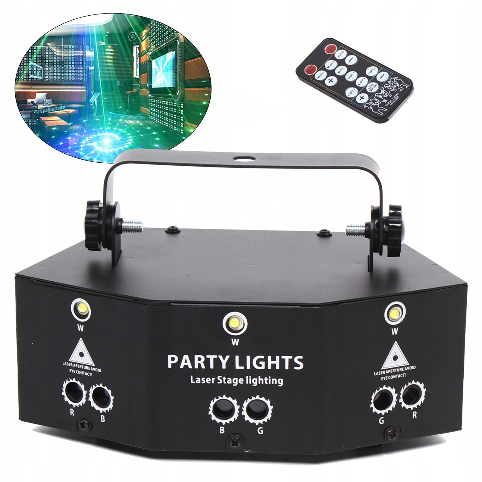 9 oczu laserowe oświetlenie sceniczne RGB DMX