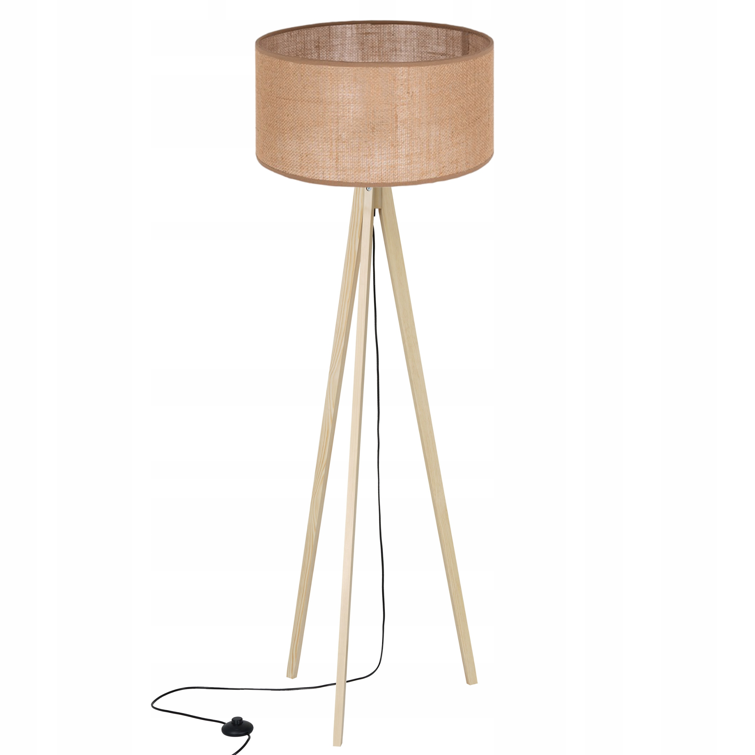 

Jutowa Boho Lampa Stojąca Juta 40CM Drewno Trójnóg