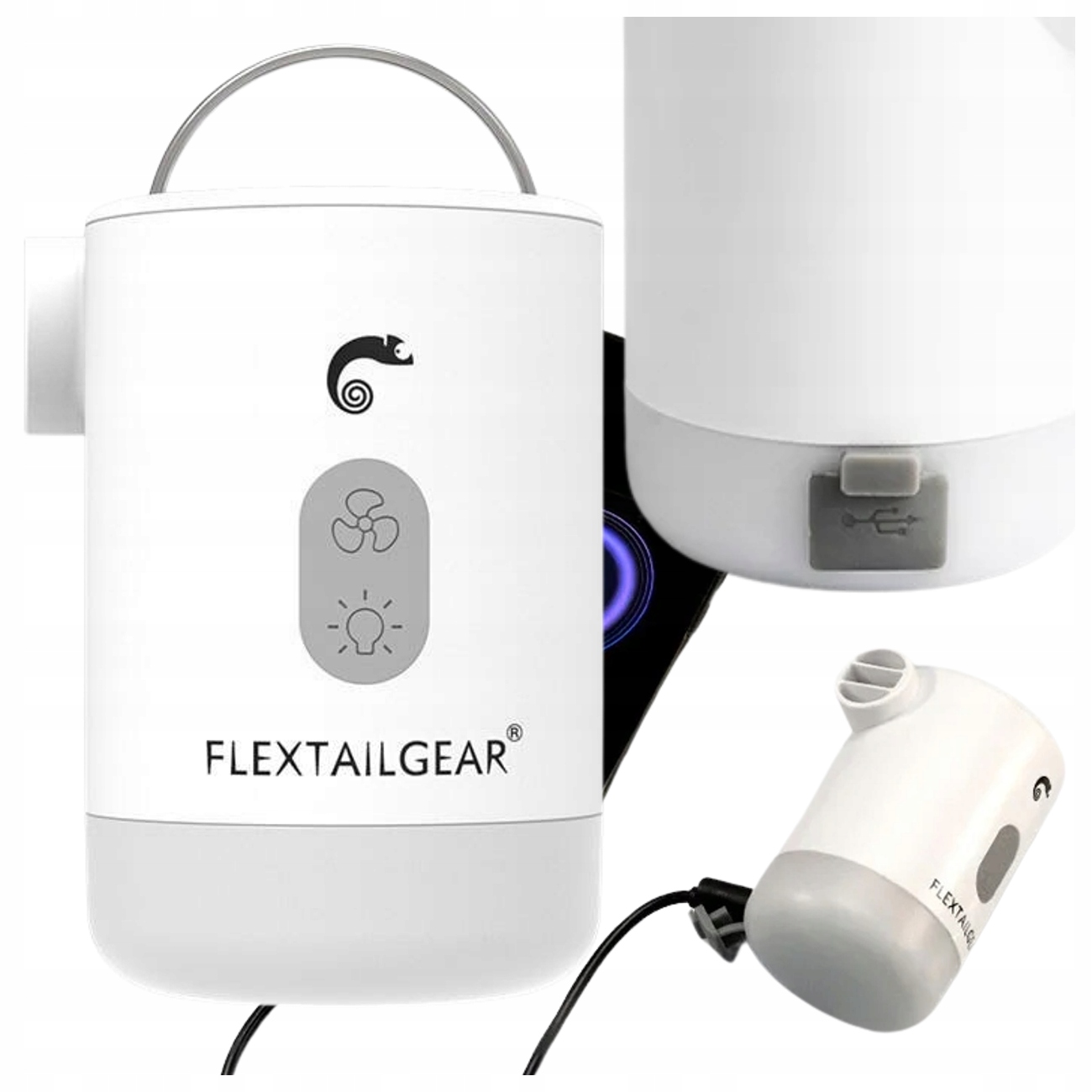 Elektrická pumpa 4v1 Flextail Max Pump 2 Pro svítilna powerbanka pro matrace