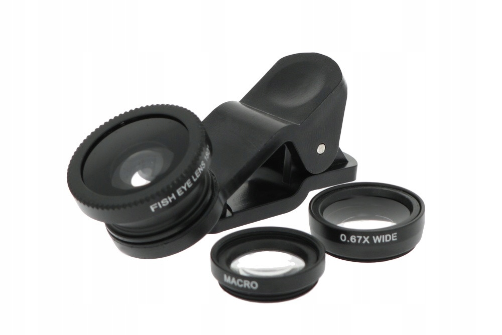 SOCZEWKI makro FISHEYE WIDE NA OBIEKTW APARATU DO TELEFONU DO ZDJĘĆ NOWE Marka Lens