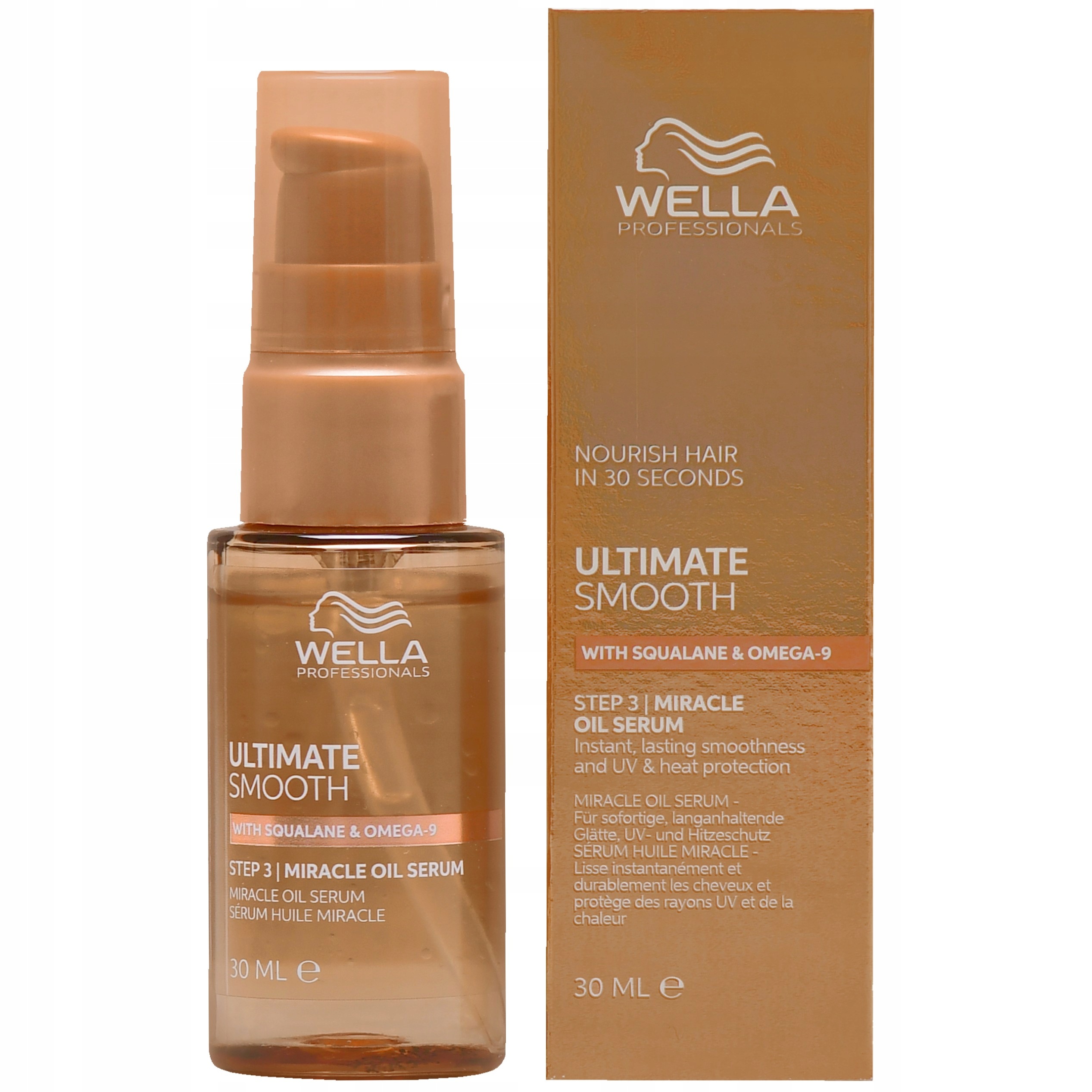 Sérum Miracle Oil Wella Ultimate Smooth vyhlazuje a chrání suché vlasy 30 ml