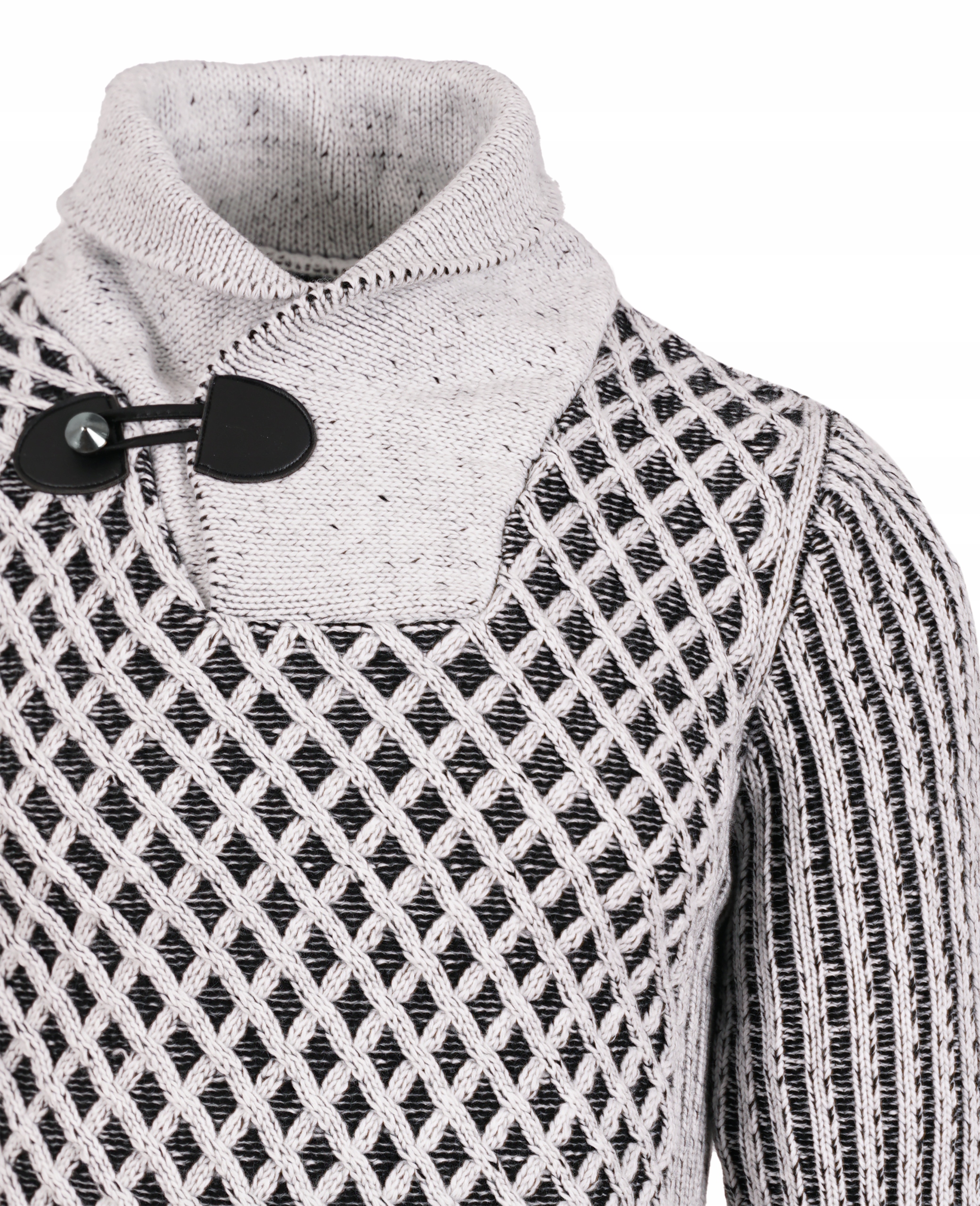 SWETER BIAŁY WEŁNIANY MĘSKI ZIMOWY GRUBY GOLF 3XL Zapięcie zamek