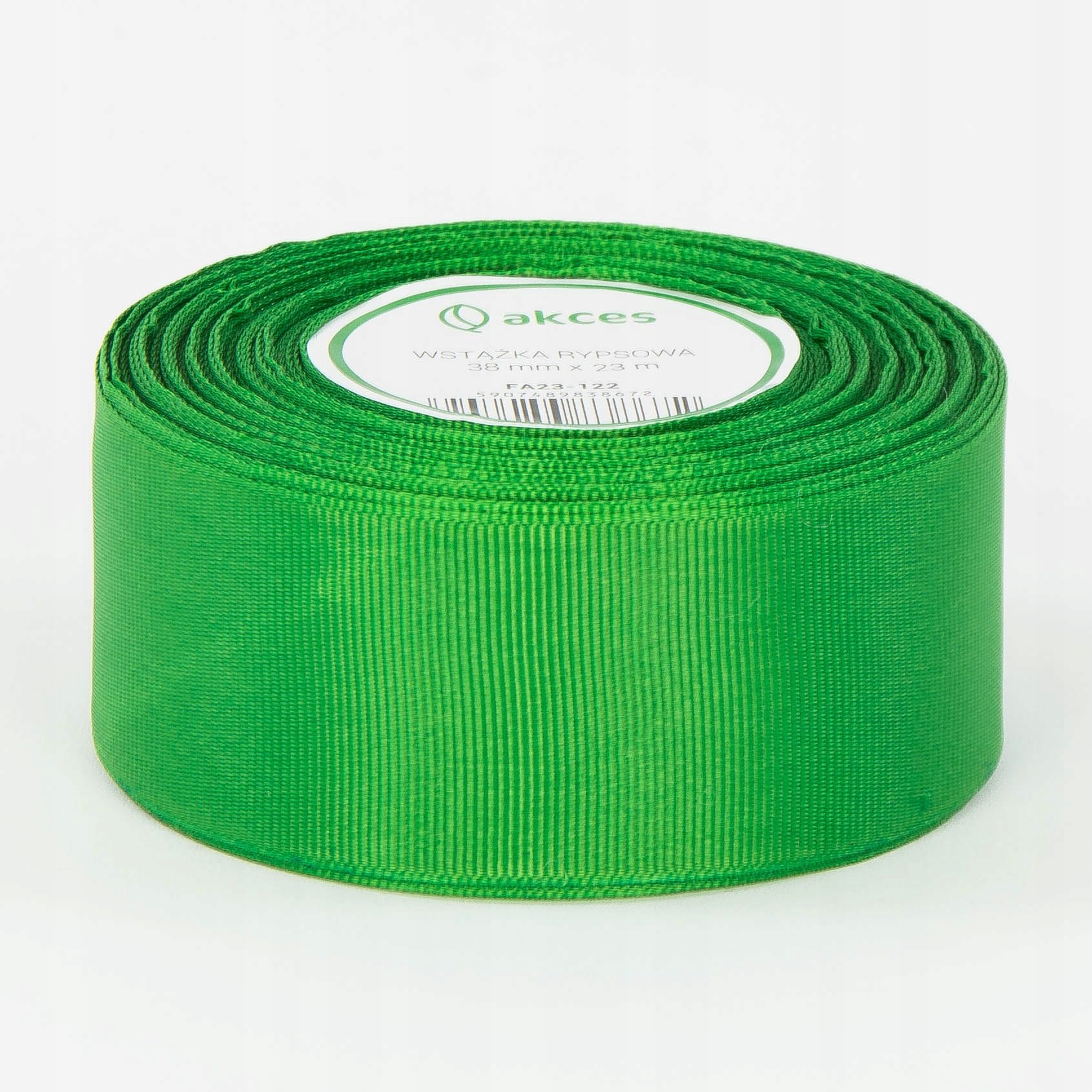 Zielona ciemna tasiemka rypsowa wstążka ryps 38mm 3,8cm 38 mm 3,8 cm 22m