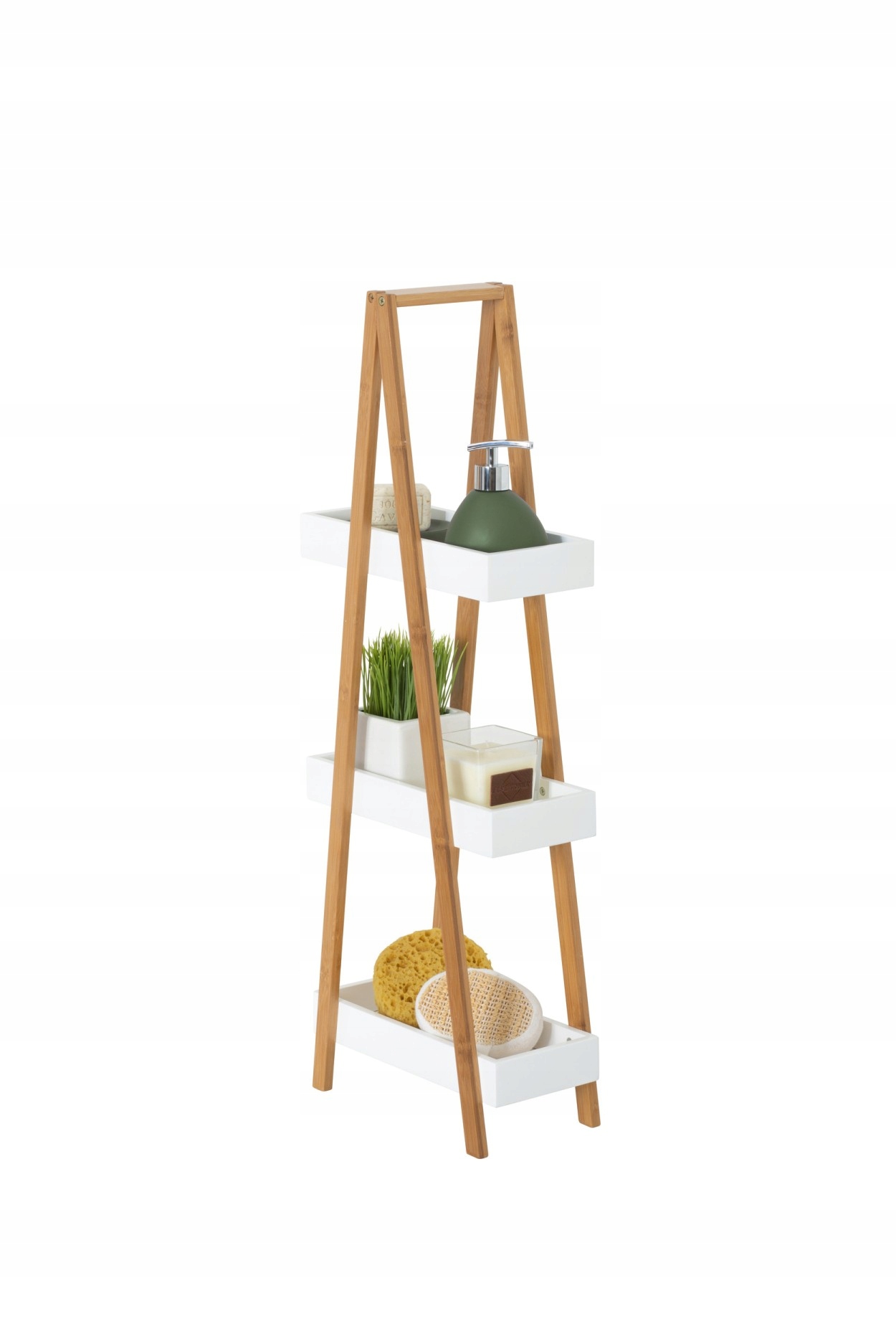 Szafka do łazienki regał 3 POZIOMY biała BAMBUS Stan opakowania oryginalne