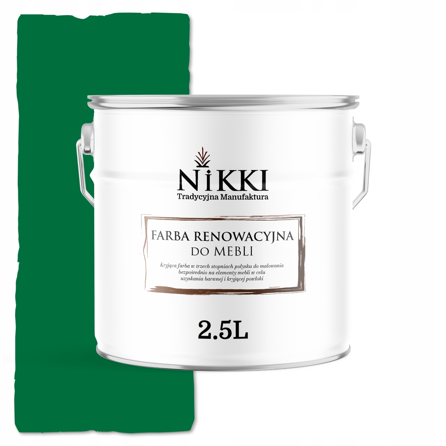 Farba na renováciu nábytku z dreva Ozdobná odolná 2,5L Mat zelená RAL6029