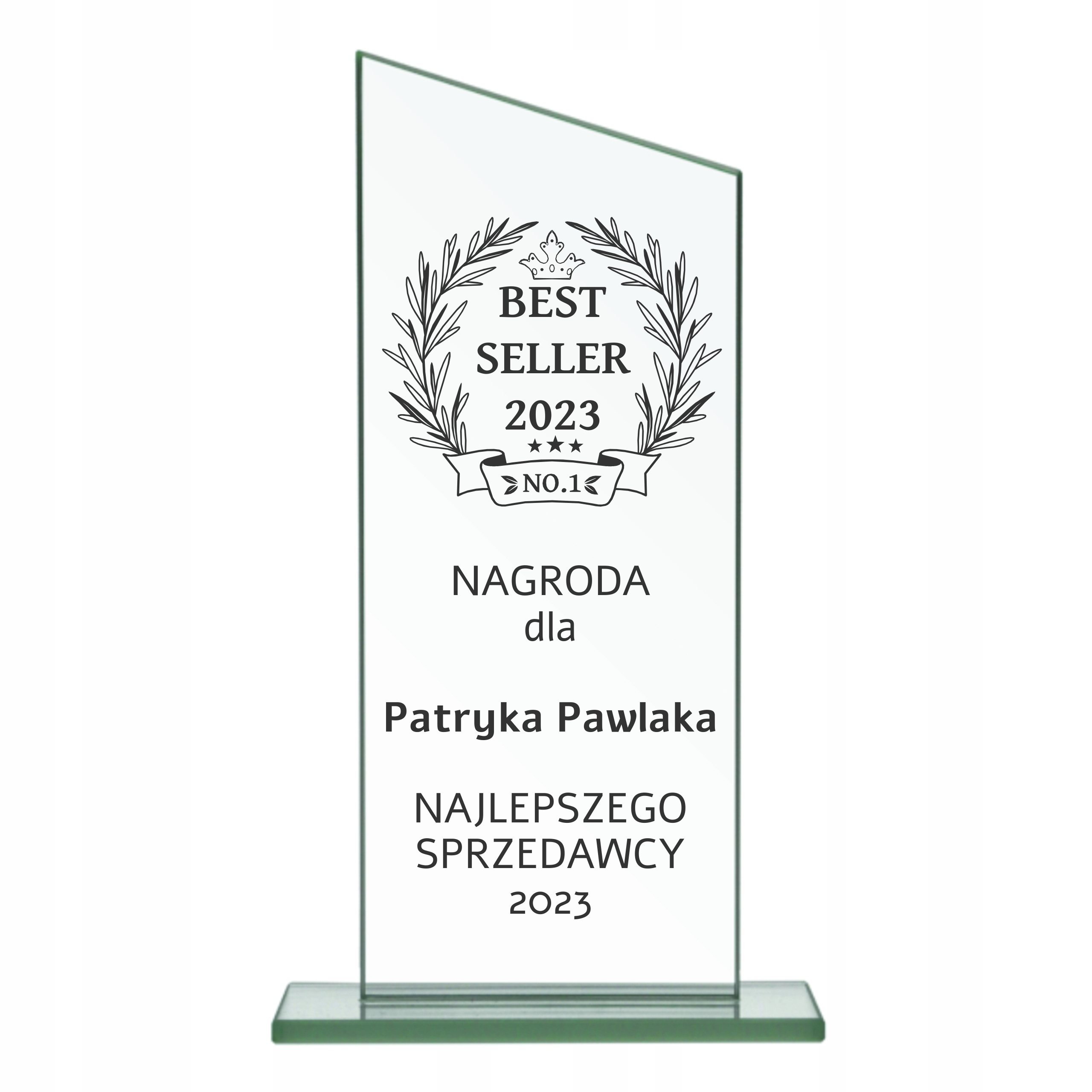 

Statuetka szklana z grawerem projekt