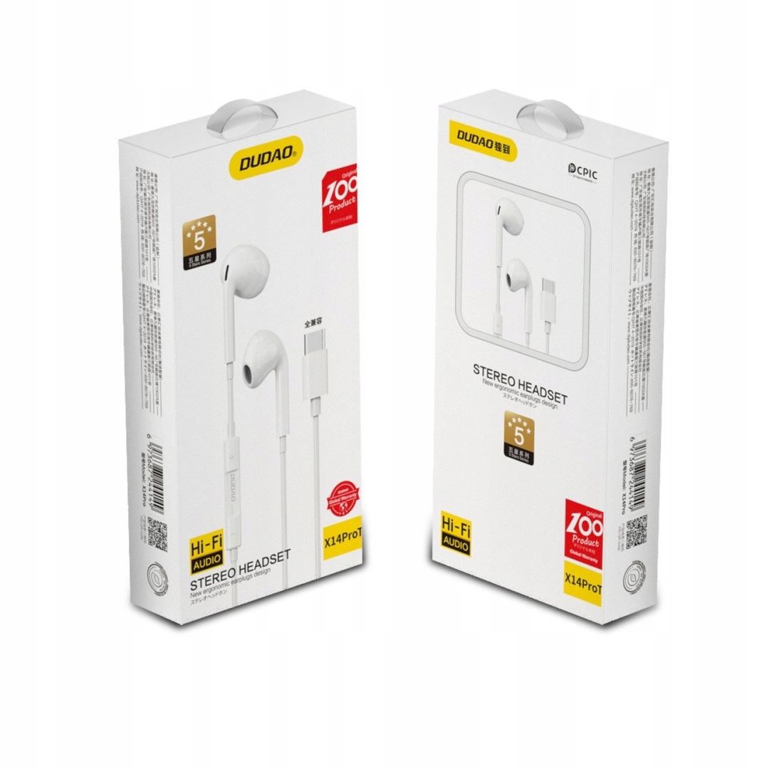 Słuchawki douszne X14PROT ze złączem Usb-c biały