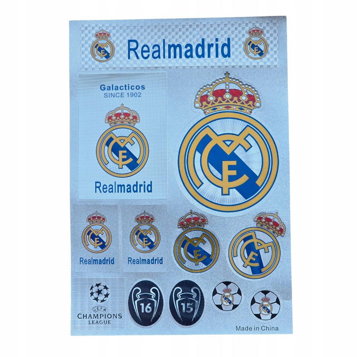 Zestaw Naklejek Naklejki Stickers Piłkarskie Real Madryt