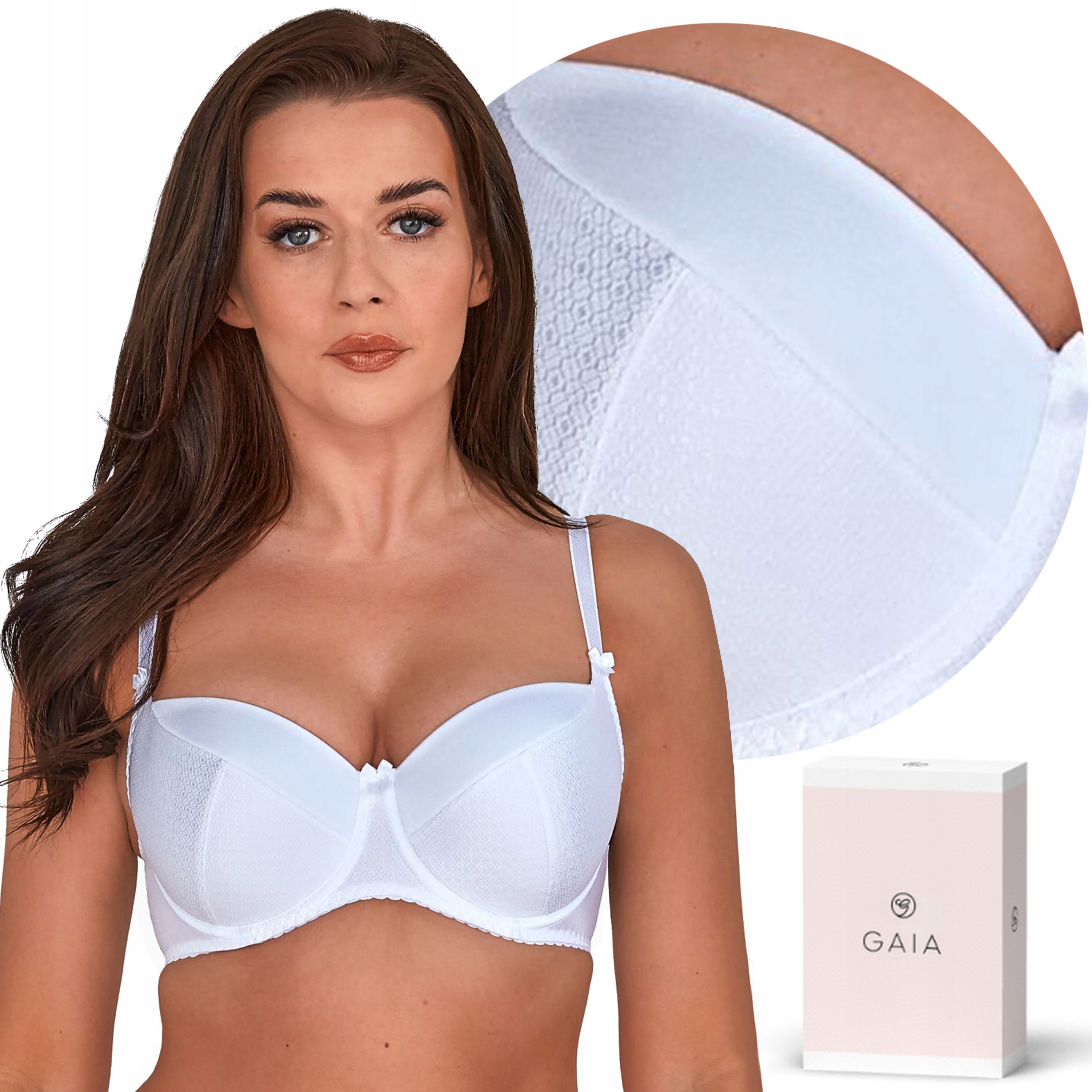 GAIA KATE 281, biustonosz full cup, BIAŁY, 80B